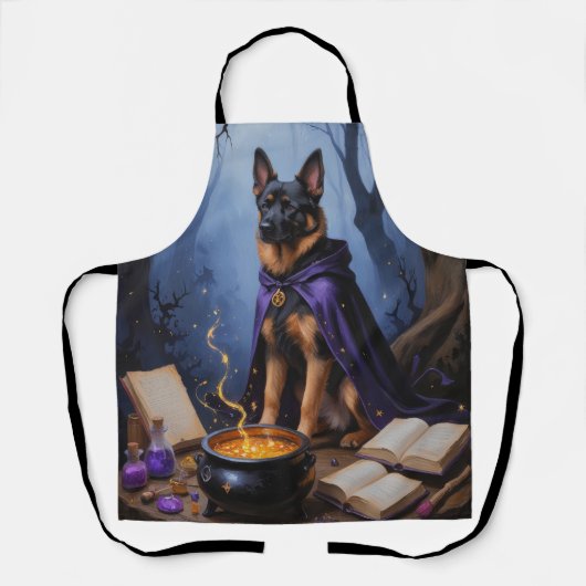 Belgischer Malinois Hund Gemälde zu Halloween Schürze (Vorderseite)