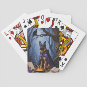 Belgischer Malinois Hund Gemälde zu Halloween Spielkarten