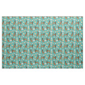 Belgischer Malinois-Hund-Kaffee Türkis Stoff (Fat Quarter (45,7 x 55,9 cm))