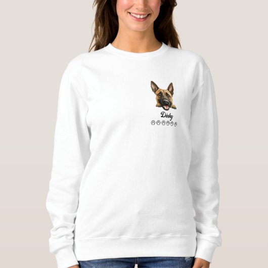 Belgischer Malinois Hund Personalisierter T - Shir Sweatshirt (Vorderseite)