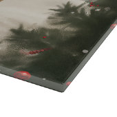 Belgischer Malinois-Hund zu Schneeschweihnachtsfes Schneidebrett (Ecke)