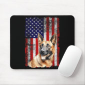 Belgischer Malinois-Hundefan Flagge 4. Juli Mousepad (Mit Mouse)