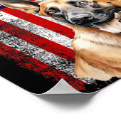 Belgischer Malinois-Hundefan Flagge 4. Juli Poster (Ecke)