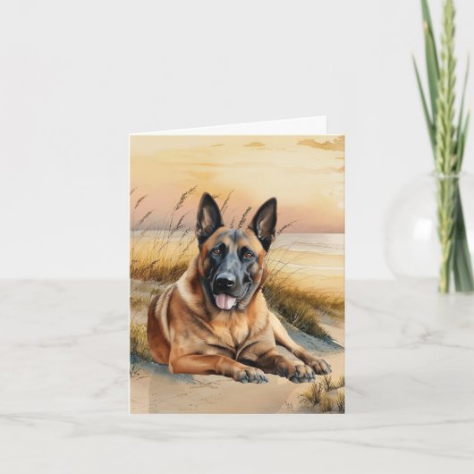Belgischer Malinois-Hundefreund Sandstrand (Vorderseite)