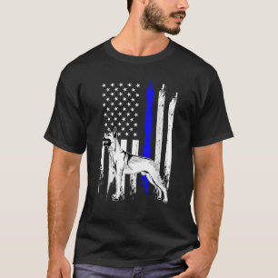 Belgischer Malinois K9-Einheit Thin Blue Line US-F T-Shirt