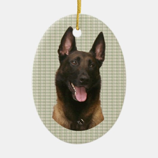 Belgischer Malinois Keramikornament (Vorne)