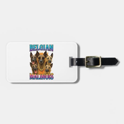 Belgischer Malinois-Kopie Gepäckanhänger (Vorderseite horizontal)