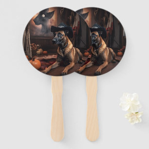 Belgischer Malinois Kürbisse Halloween Gruselig Fächer