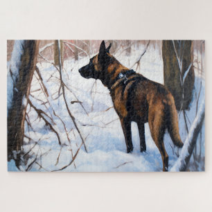 Belgischer Malinois Lass es schneien Weihnachten Puzzle