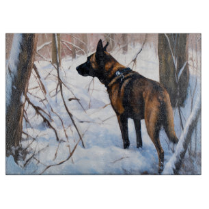 Belgischer Malinois Lass es schneien Weihnachten Schneidebrett