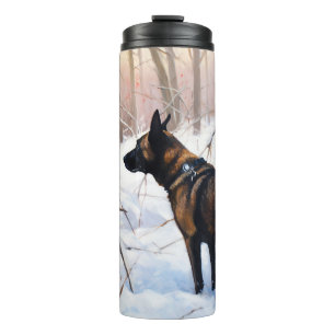 Belgischer Malinois Lass es schneien Weihnachten Thermosbecher