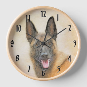 Belgischer Malinois-Maler - Süße originelle Hundek Uhr