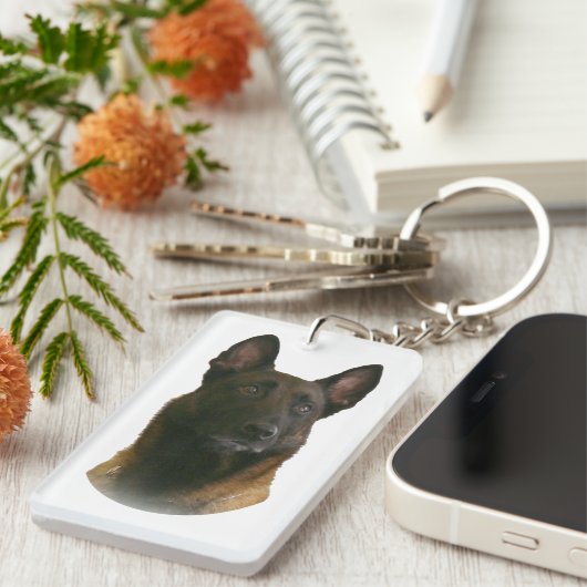 Belgischer Malinois Schlüsselanhänger (Vorderseite rechts)