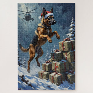 Belgischer Malinois-Taktischer-Weihnachts-Liefermü Puzzle