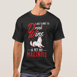 Belgischer Malinois und Wein Niederländischer Schä T-Shirt
