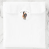Belgischer Malinois-Vater 2 Runder Aufkleber (Tasche)