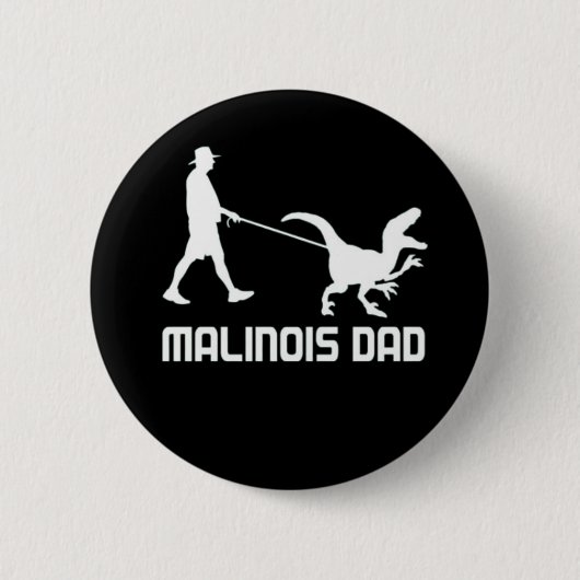 Belgischer Malinois-Vater Dinosaur Funny-Geschenk  Button (Vorderseite)