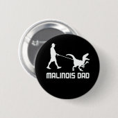Belgischer Malinois-Vater Dinosaur Funny-Geschenk  Button (Vorne & Hinten)