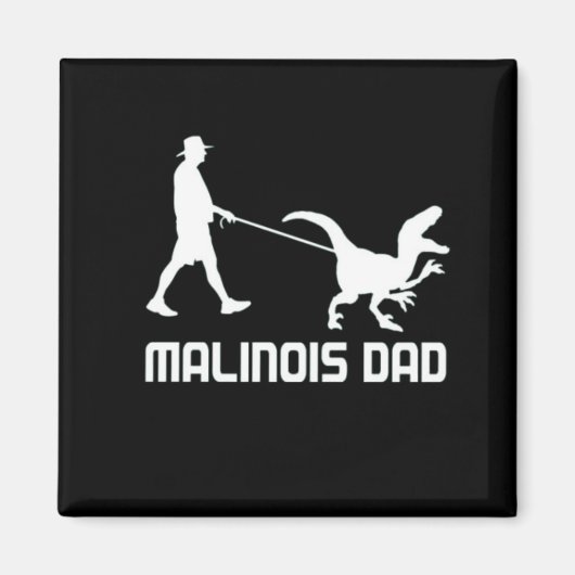 Belgischer Malinois-Vater Dinosaur Funny-Geschenk Magnet (Vorne)