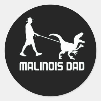 Belgischer Malinois-Vater Dinosaur Funny-Geschenk Runder Aufkleber