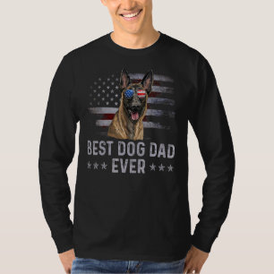 Belgischer Malinois-Vater Vintag American Flag Pat T-Shirt