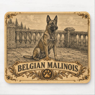 Belgischer Malinois, Vintage Heritage Dog Mousepad