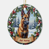 Belgischer Malinois Weihnachten Keramik Ornament (Links)