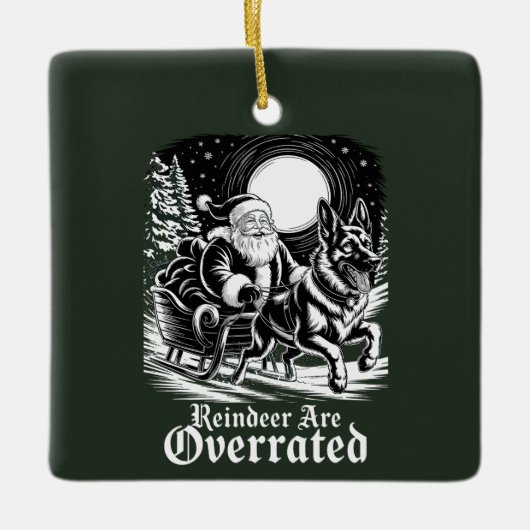 Belgischer Malinois Weihnachtsbaum wird überbewert Keramikornament (Vorderseite)