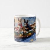 Belgischer Malinois Weihnachtsboot Urlaub Kaffeetasse (VorderseiteRechts)