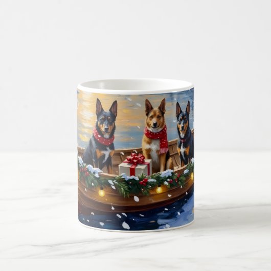 Belgischer Malinois Weihnachtsboot Urlaub Kaffeetasse (Mittel)