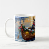Belgischer Malinois Weihnachtsboot Urlaub Kaffeetasse (Links)