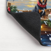 Belgischer Malinois Weihnachtsboot Urlaub Mousepad (Ecke)