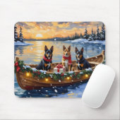 Belgischer Malinois Weihnachtsboot Urlaub Mousepad (Mit Mouse)