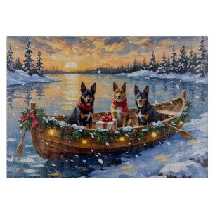 Belgischer Malinois Weihnachtsboot Urlaub Schneidebrett