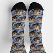 Belgischer Malinois Weihnachtsboot Urlaub Socken (Oben)
