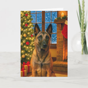 Belgischer Malinois Weihnachtskarte Feiertagskarte
