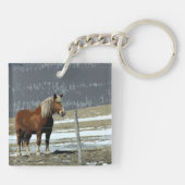 Belgischer Pferdewechsel im Paddock-Schlüsselanhän Schlüsselanhänger (Rückseite)