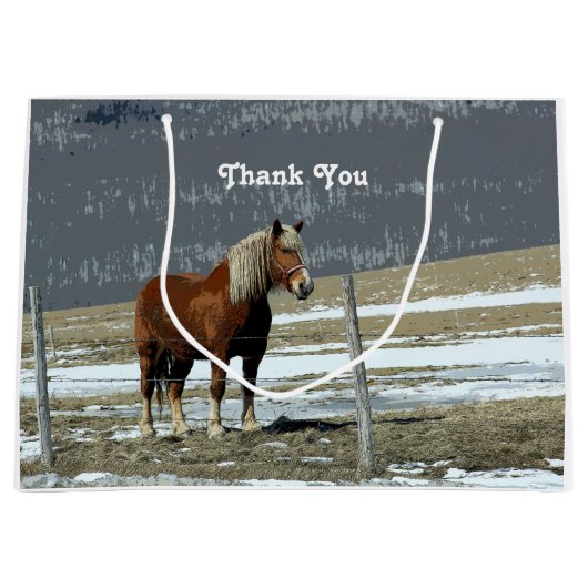 Belgischer Pferdewechsel in Paddock-Geschenktasche Große Geschenktüte (Vorderseite)