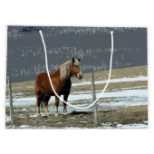 Belgischer Pferdewechsel in Paddock-Geschenktasche Große Geschenktüte (Rückseite)