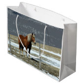 Belgischer Pferdewechsel in Paddock-Geschenktasche Große Geschenktüte (Rückseite Schrägansicht)