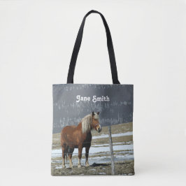 Belgischer Pferdewechsel in Paddock Tote Bag Tasche