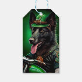 Belgischer Schäferfahrrad St. Patrick's Day Geschenkanhänger (Vorderseite)
