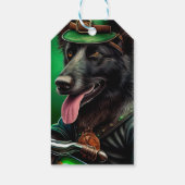 Belgischer Schäferfahrrad St. Patrick's Day Geschenkanhänger (Rückseite)