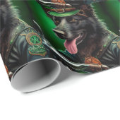 Belgischer Schäferfahrrad St. Patrick's Day Geschenkpapier (Rolleneckpunkt)