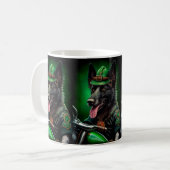 Belgischer Schäferfahrrad St. Patrick's Day Kaffeetasse (Vorderseite Links)