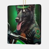 Belgischer Schäferfahrrad St. Patrick's Day Keramikornament (Links)