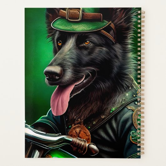 Belgischer Schäferfahrrad St. Patrick's Day Planer (Rückseite)