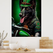 Belgischer Schäferfahrrad St. Patrick's Day Poster (Küche)