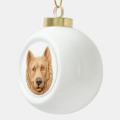 Belgischer Schäferhund 3D Inspiriert Keramik Kugel-Ornament (Rechts)