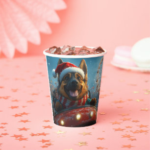 Belgischer Schäferhund Achterbahn Weihnachten Pappbecher